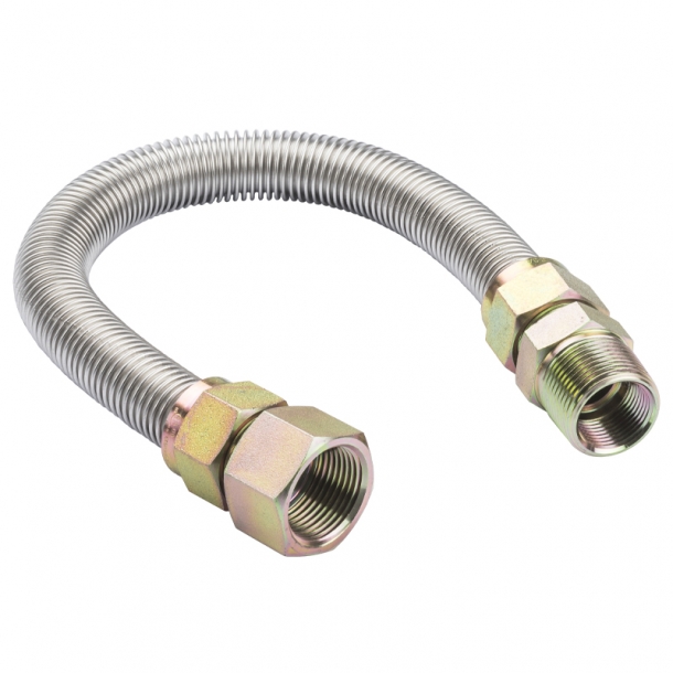 1/4” ID (3/8” OD) Uncoated Stainless Steel Gas Connector 제품사진