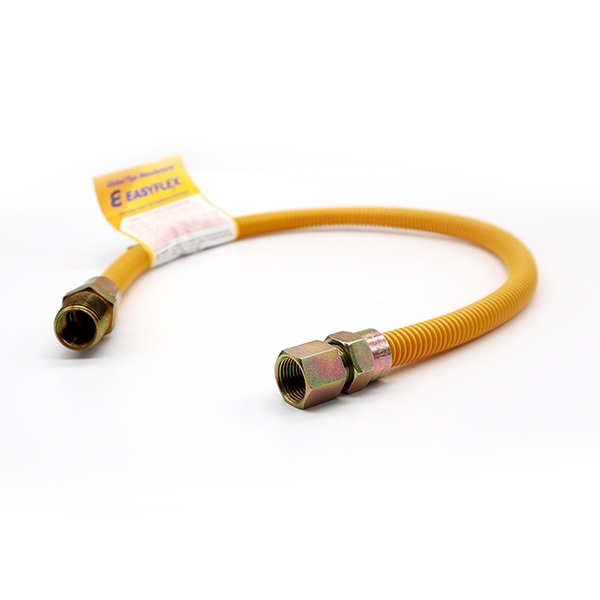 1/4” ID (3/8”) OD Yellow Coated Stainless Steel Gas Connector 제품사진