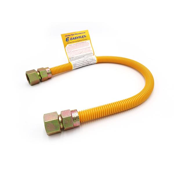 3/4” ID (1”) OD Yellow Coated Stainless Steel Gas Connector 제품사진