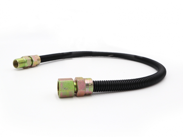 1/4” ID (3/8”) OD 검은색 코팅 스테인리스 가스 연결관 제품사진