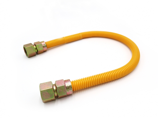 3/4” ID (1”) OD 노란색 코팅 스테인리스 가스 연결관 제품사진