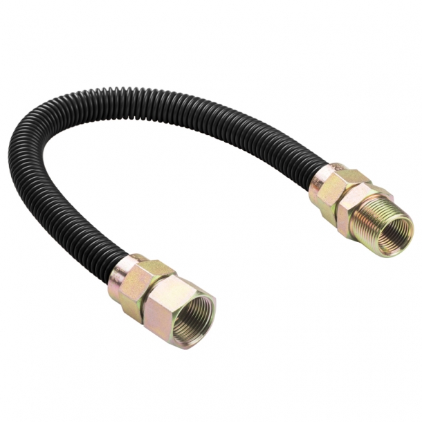 3/8” ID (1/2”) OD 검정 코팅 스테인리스 가스 연결관 제품사진