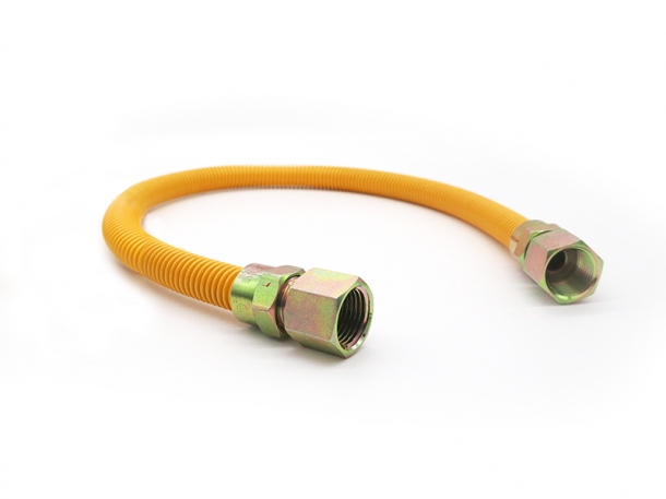 3/8” ID (1/2”) OD 노란색 코팅 스테인리스 가스 연결관 제품사진